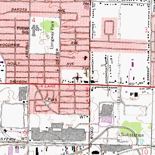 Topographic Map of First Wesleyan Church, MI