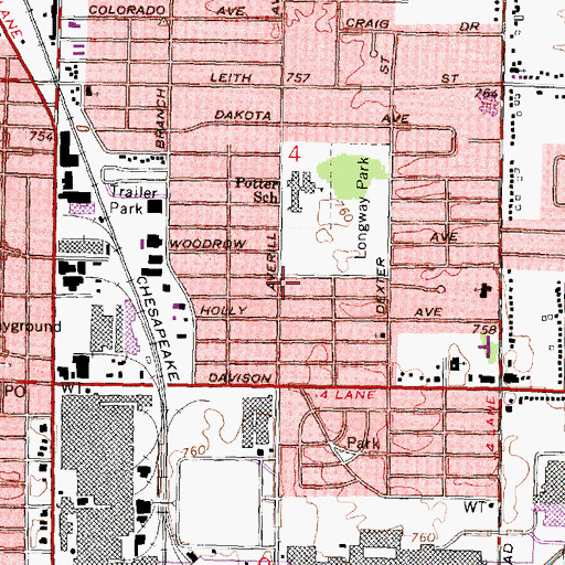 Topographic Map of Eastwood United Methodist Church, MI