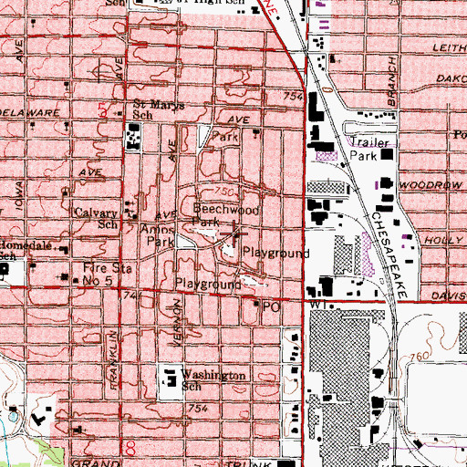 Topographic Map of Church of Jesus Our Lord, MI