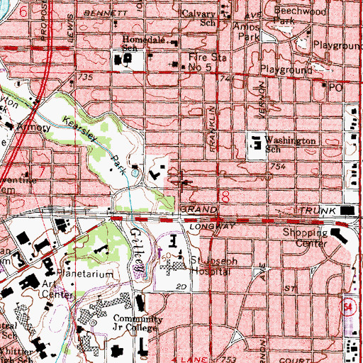 Topographic Map of Grace Cathedral Community Church, MI