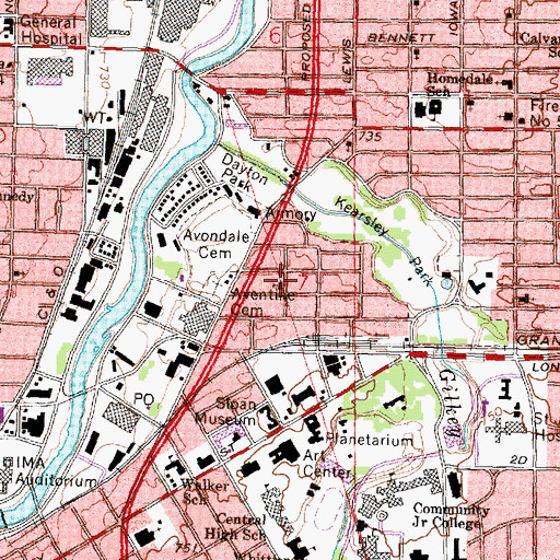 Topographic Map of El Shaddai Ministries Church of God in Christ, MI