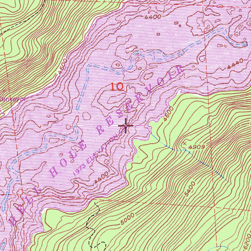 Topographic Map of Hell Hole Reservoir, CA