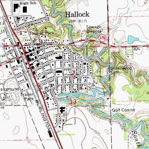 Topographic Map of Swanson Cemetery, MN