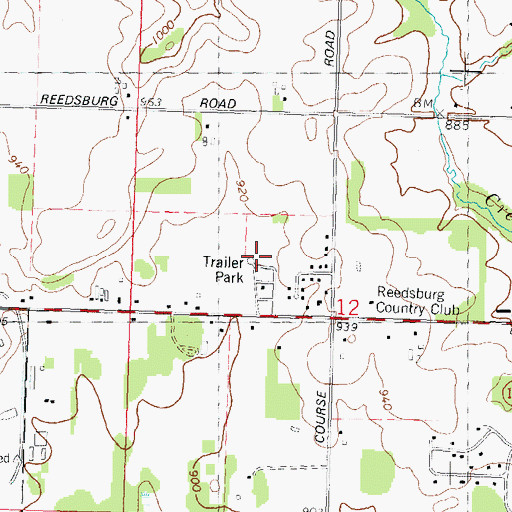 Topographic Map of The Courtyards, WI