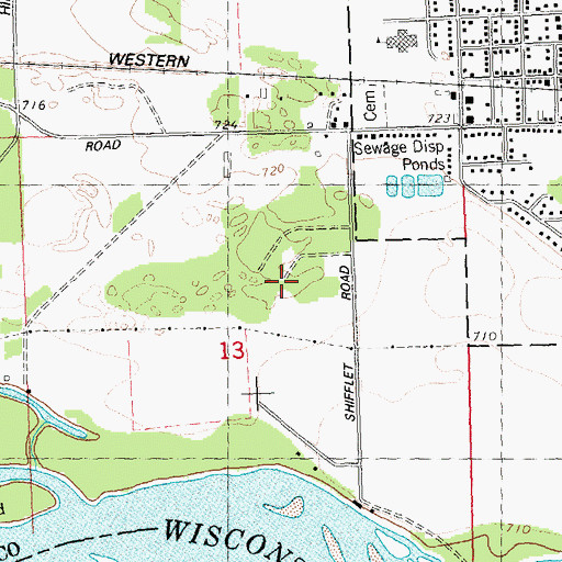 Topographic Map of Oak Ridge Estates, WI