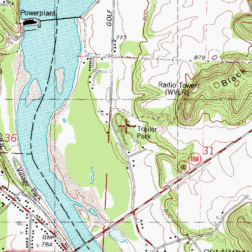 Topographic Map of Pine Vista Mobile Home Park, WI