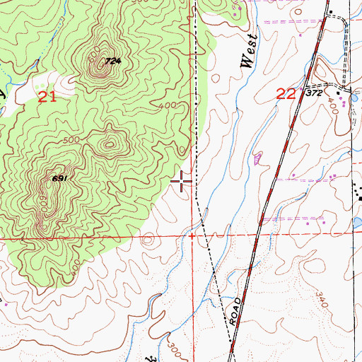 Topographic Map of Butte Valley Census Designated Place, CA