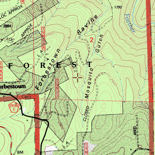 Topographic Map of Forbestown Census Designated Place, CA