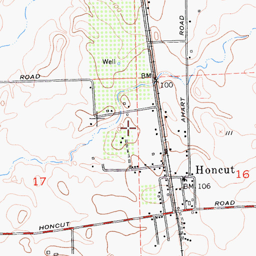 Topographic Map of Honcut Census Designated Place, CA
