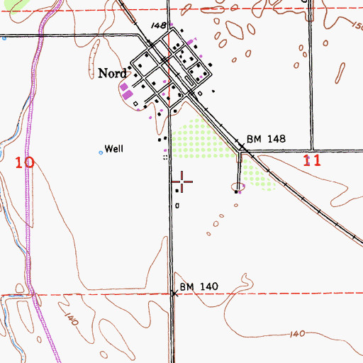 Topographic Map of Nord Census Designated Place, CA