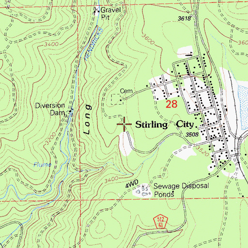 Topographic Map of Stirling City Census Designated Place, CA