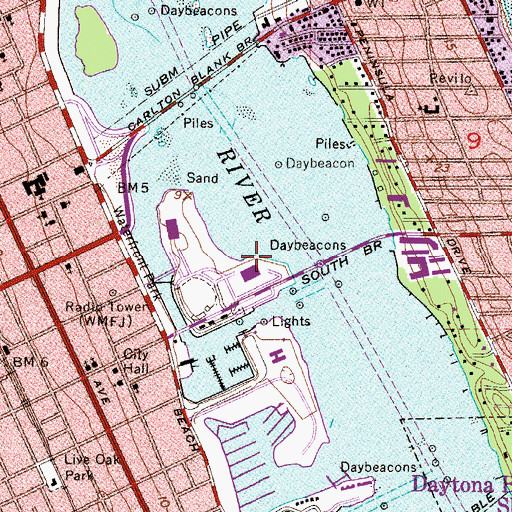 Topographic Map of Volusia County Courthouse Annex, FL