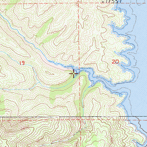 Topographic Map of Hells Canyon, CA