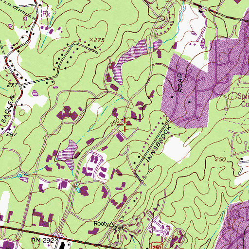 Topographic Map of Innsbrook Census Designated Place, VA