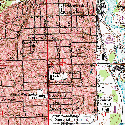 Topographic Map of Trinity Reformed Church, MI