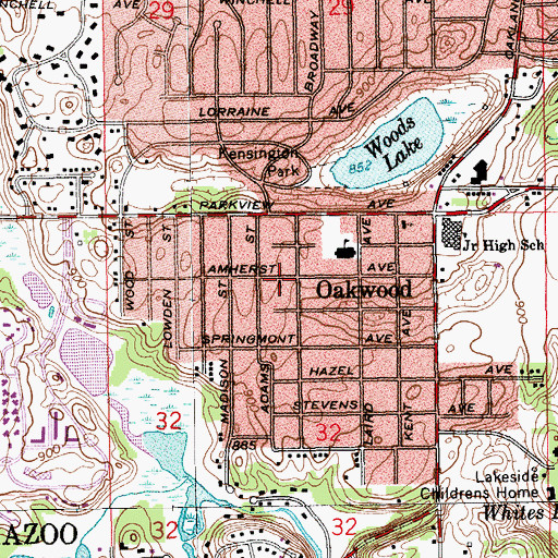 Topographic Map of Church of Jesus Christ of Latter Day Saints, MI