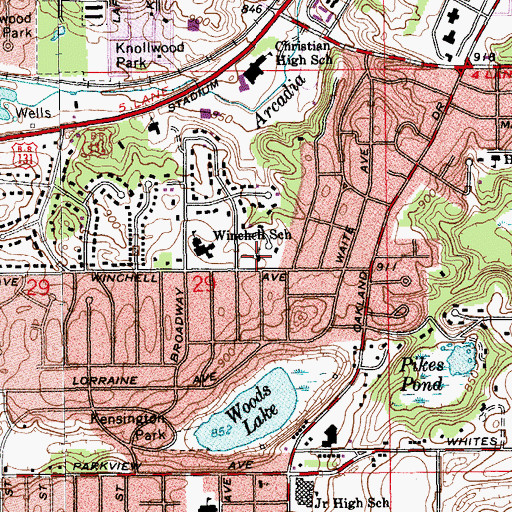 Topographic Map of Christian Church of Disciples, MI