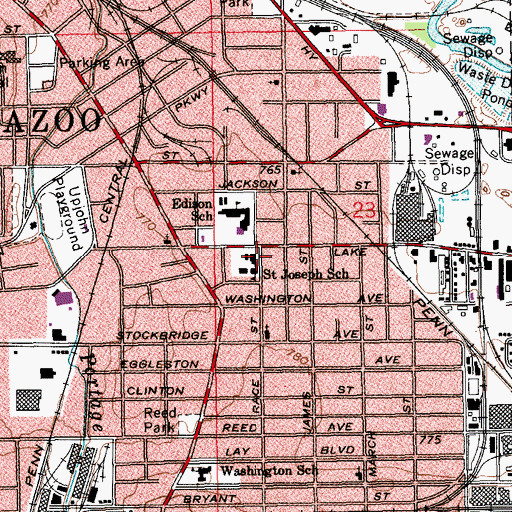 Topographic Map of Saint Joseph Catholic Church, MI