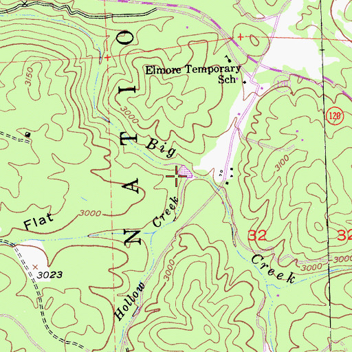 Topographic Map of Hells Hollow Creek, CA