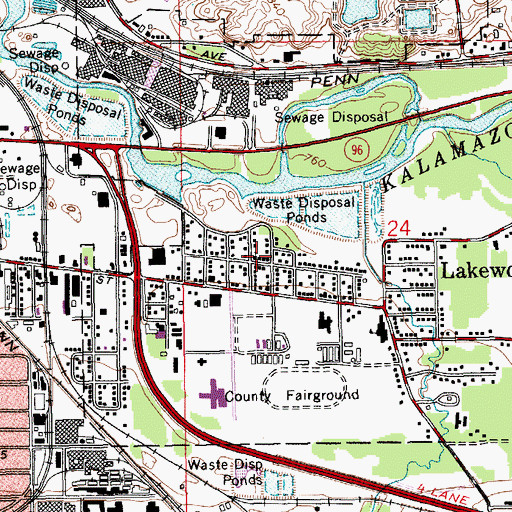 Topographic Map of Victory Worship Center, MI