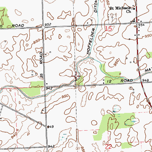 Topographic Map of Matson Ditch, IN