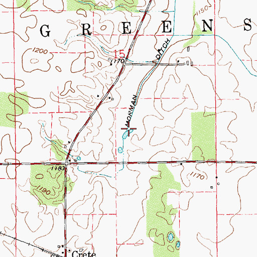 Topographic Map of Morman Ditch, IN