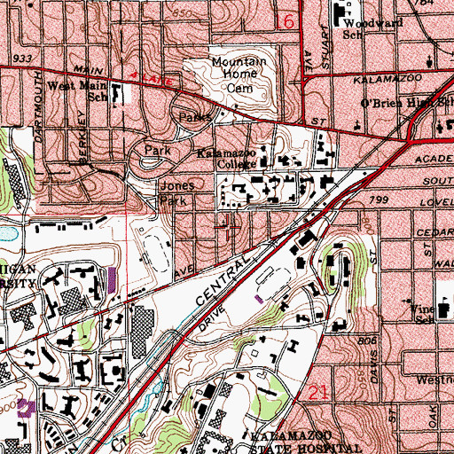 Topographic Map of Saint Thomas More Catholic Church, MI
