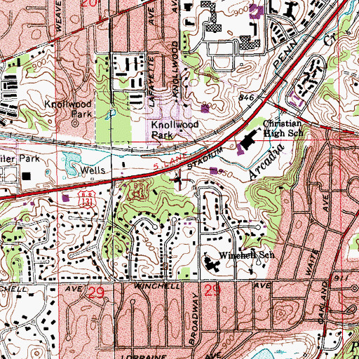 Topographic Map of Second Reformed Church, MI