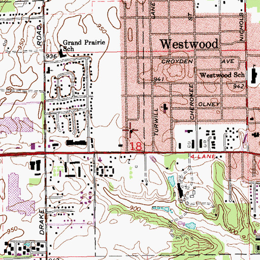 Topographic Map of Westwood Christian Reformed Church, MI
