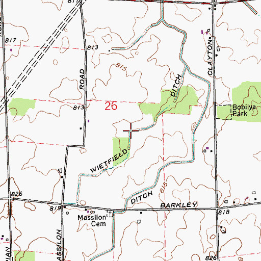 Topographic Map of Wietfield Ditch, IN