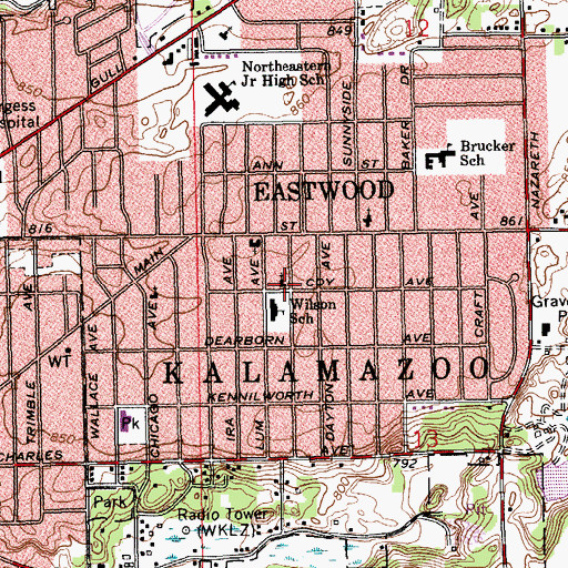 Topographic Map of Bethel Reformed Church, MI