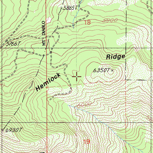Topographic Map of Hemlock Ridge, CA