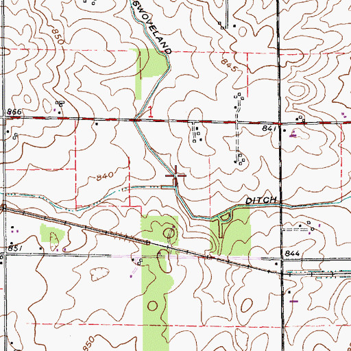 Topographic Map of Swoveland Ditch, IN