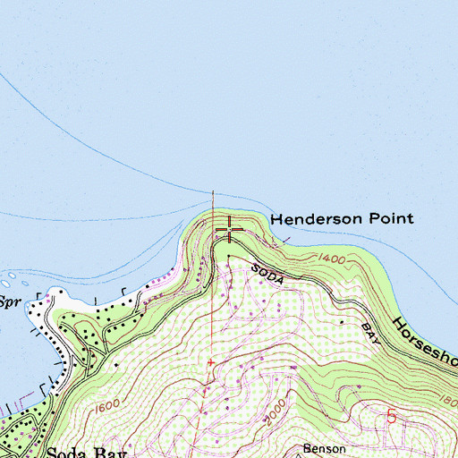Topographic Map of Henderson Point, CA