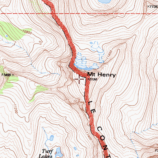 Topographic Map of Mount Henry, CA