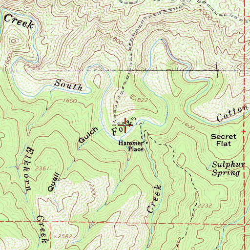 Topographic Map of Hensley Creek, CA