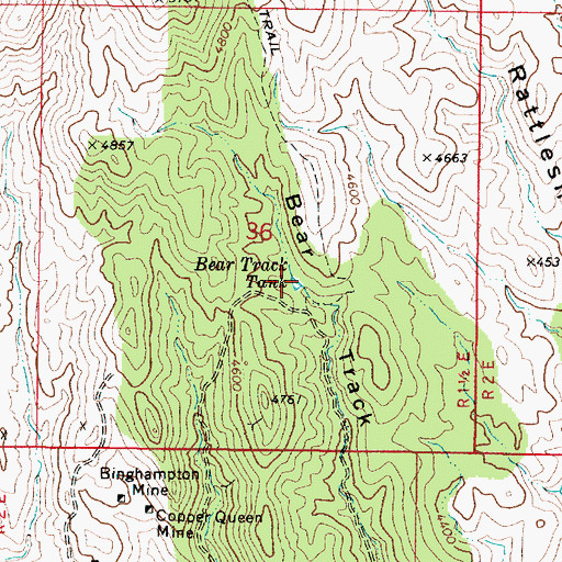 Topographic Map of Bear Track Tank, AZ