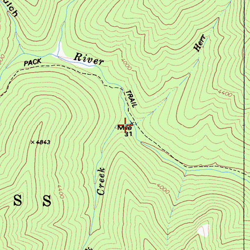 Topographic Map of Herr Creek, CA