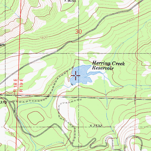Topographic Map of Herring Creek Reservoir, CA