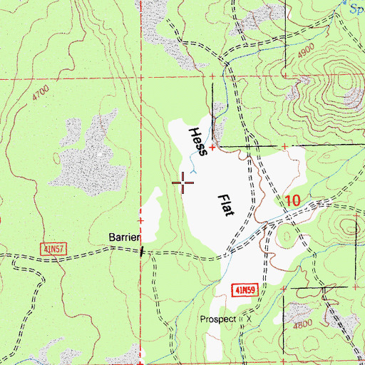 Topographic Map of Hess Flat, CA
