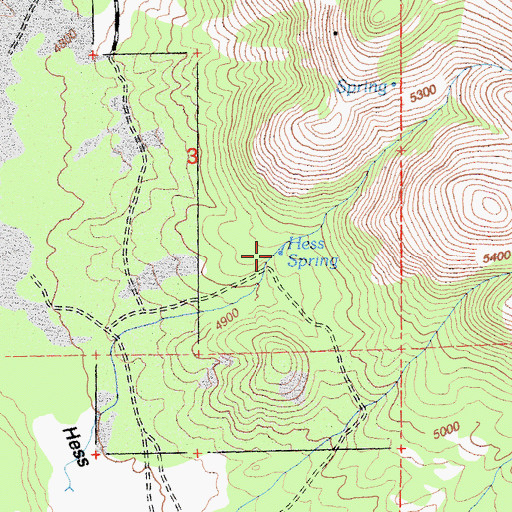 Topographic Map of Hess Spring, CA
