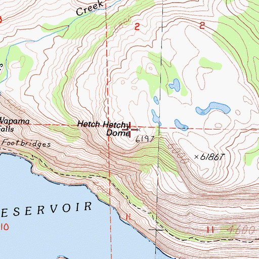 Topographic Map of Hetch Hetchy Dome, CA