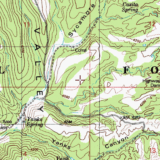 Topographic Map of Bear Valley, AZ