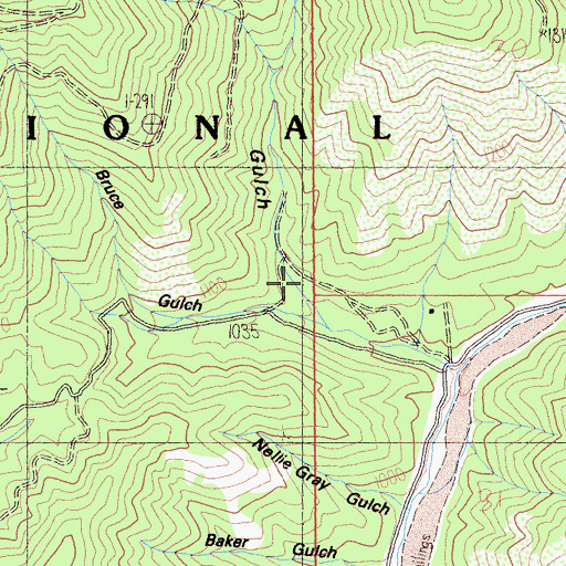 Topographic Map of Hi You Gulch, CA