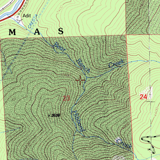 Topographic Map of Hibbard Creek, CA