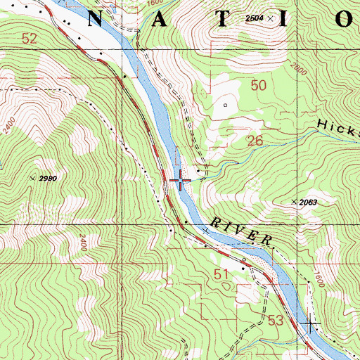 Topographic Map of Hicks Gulch, CA