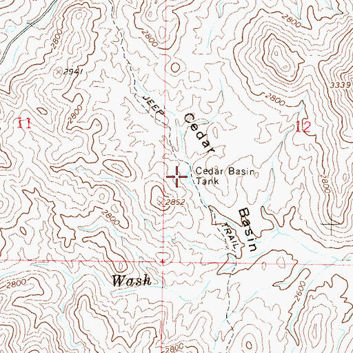 Topographic Map of Cedar Basin Tank, AZ