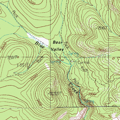Topographic Map of Bear Valley, AZ