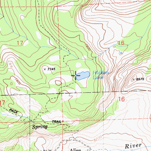 Topographic Map of Hidden Lake, CA
