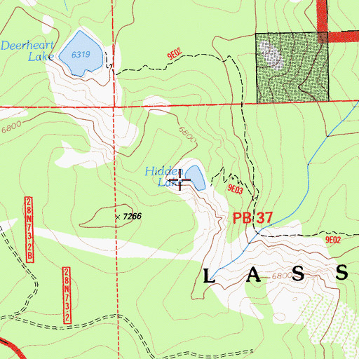 Topographic Map of Hidden Lake, CA